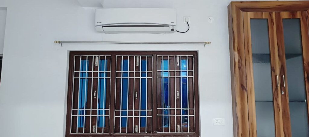 Newly installed Air conditioner providing cool and fresh air.